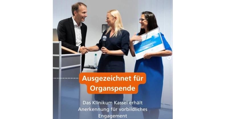 Staatsministerin Diana Stolz und die Deutsche Stiftung Organtransplantation (DSO) zeichnen das Klinikum Kassel aus Vorbildliches Engagement für die Organspende – enge Kooperation mit der DSO