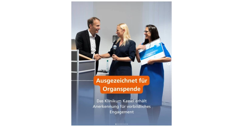 Staatsministerin Diana Stolz und die Deutsche Stiftung Organtransplantation (DSO) zeichnen das Klinikum Kassel aus Vorbildliches Engagement für die Organspende – enge Kooperation mit der DSO